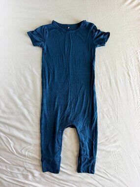 Posh Peanut 18-24 Teal Short Sleeve Romper